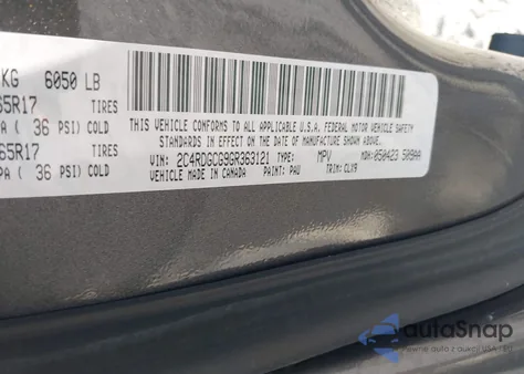 2016 Dodge Grand Caravan Sxt from USA, damaged, VIN 2C4RDGCG9GR363121